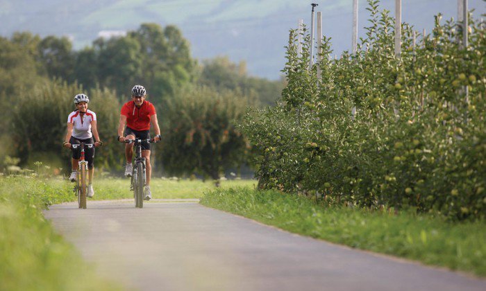 Lungo l'Adige sulla pista ciclabile